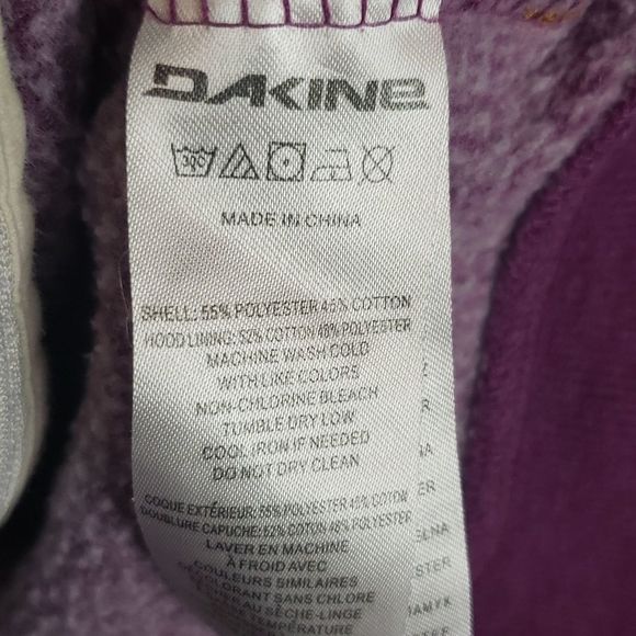 𝅺DAKINE Zip Up Purple Hoodie Jacket Medium - Picture 5 of 5